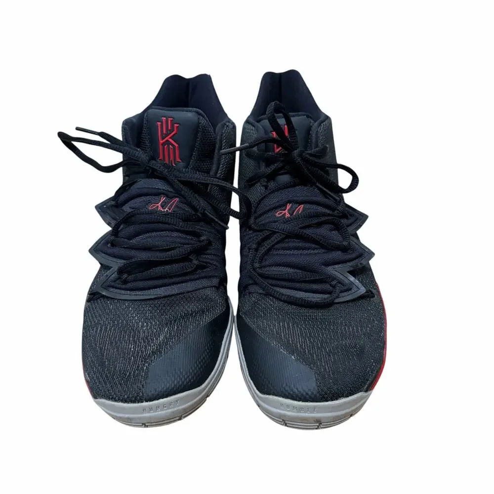 Nike Kyrie 5 Bred Black University Red Sneakers Sz 7Y